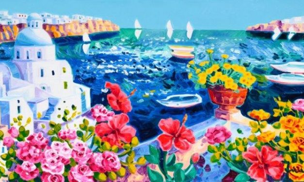 Santorini nell’arte: l’isola dell’amore secondo Faccincani